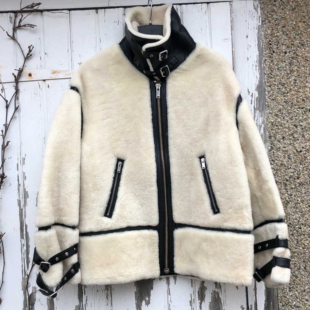 Moose Knuckles Shearling Jacket S Coat Fur NEW - Picture 1 of 14
